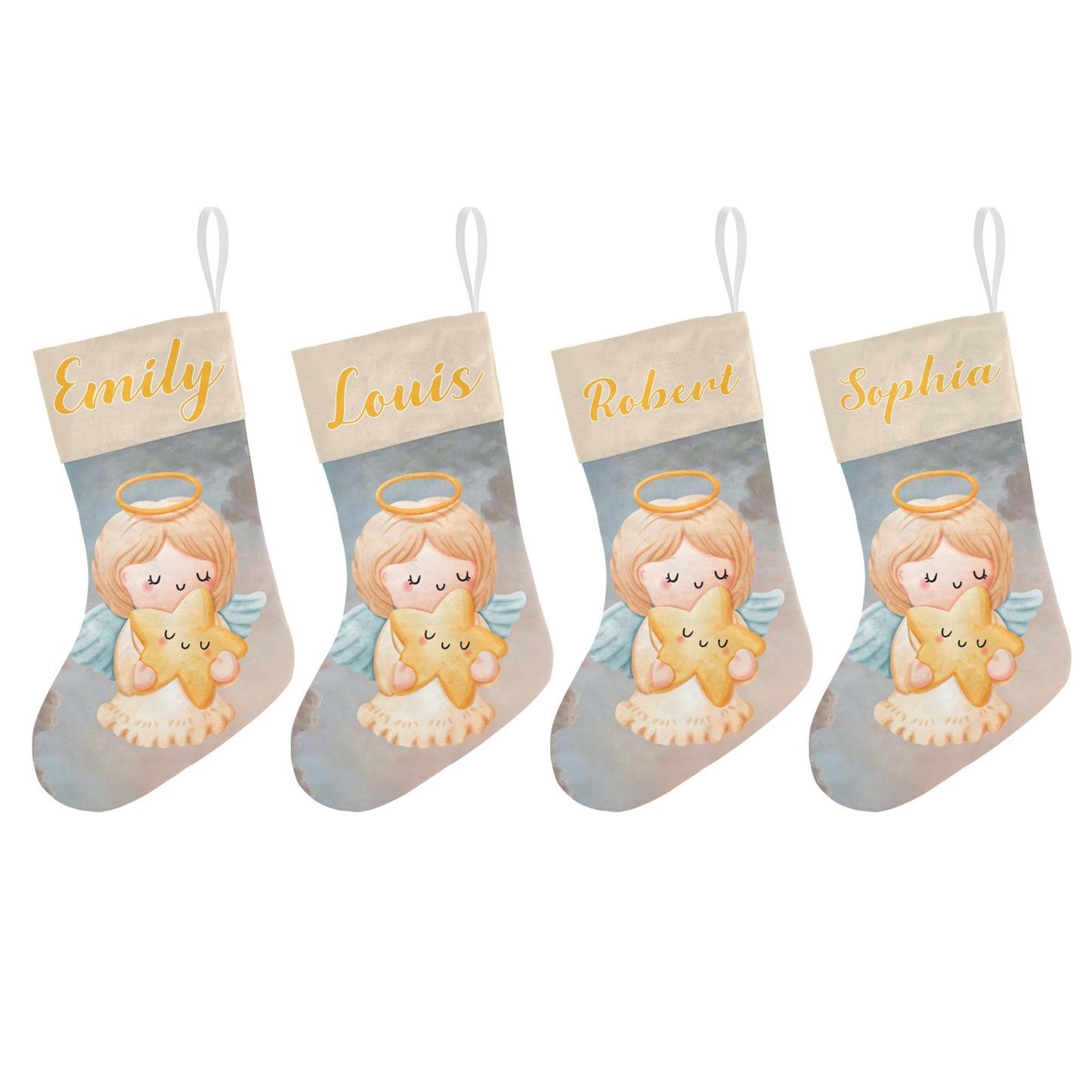 Angel Christmas Stocking Custom Name Christmas Socks Gift