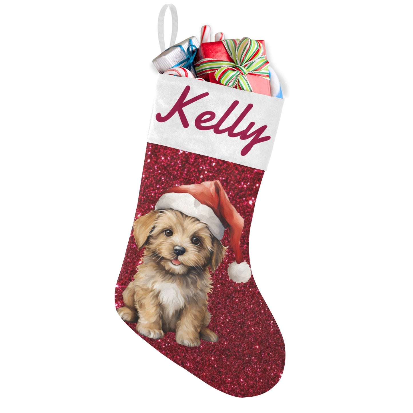 Dogs Christmas Stocking Custom Name Santa Socks Gift