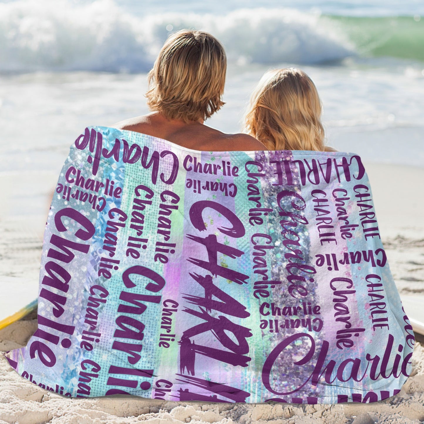 Purple Flannel Blanket Custom Name Blanket Gift for Men Women