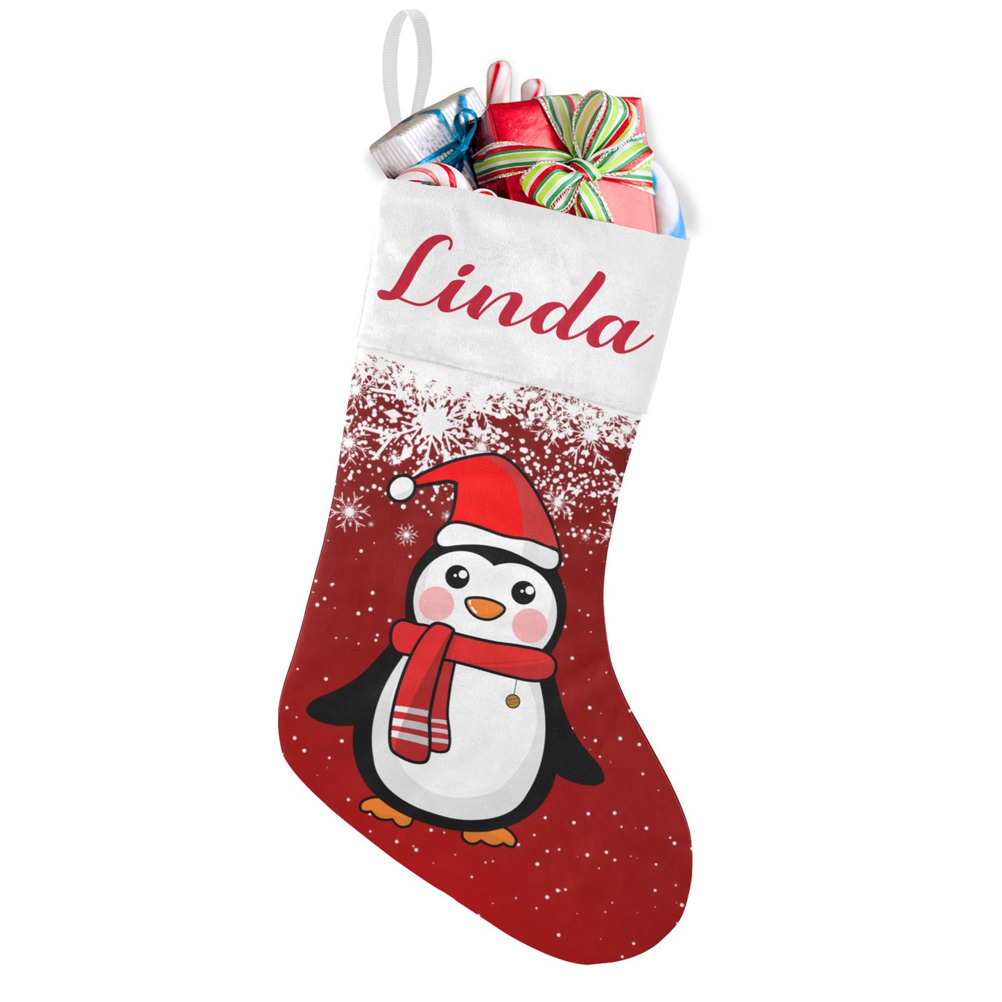 Christmas Penguin Christmas Stocking Custom Name Christmas Socks Gift